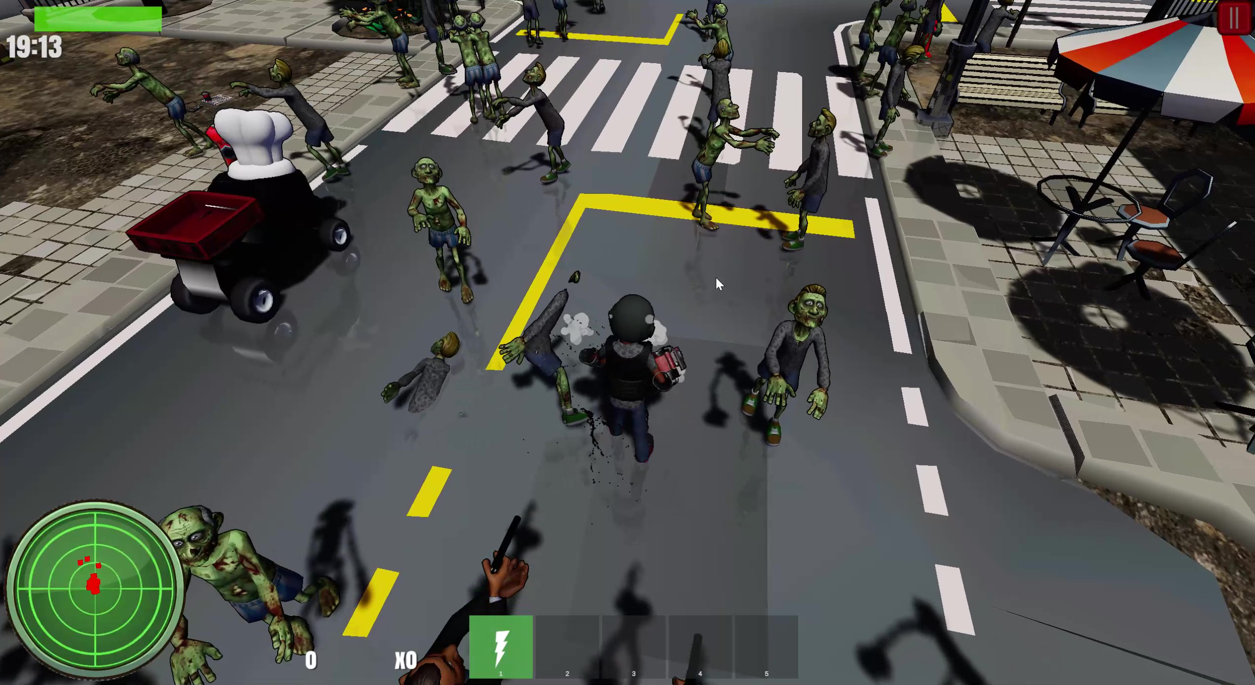 Chainsaw combat against the zombie horde